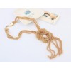N-3564 Fashion European Style Gold Plated Metal Snake Chains Knot Tassels Necklace
