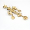 S-0090 Fashion European Black Bead Chain Enamel Rhinestone Cross Flower Pendant Necklace Earrings Set