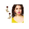 E-3013Fashion European Style Gold Plated Alloy Red Crystal Green Rhinestone Crocodile Gecko Dangle Ear Stud Earrings