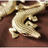 E-3013Fashion European Style Gold Plated Alloy Red Crystal Green Rhinestone Crocodile Gecko Dangle Ear Stud Earrings