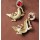 E-3013Fashion European Style Gold Plated Alloy Red Crystal Green Rhinestone Crocodile Gecko Dangle Ear Stud Earrings
