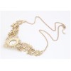 N-3561New Fashion European Gold Plated Hollow Out Lace Crystal Rhinstone Flower Choker Necklace