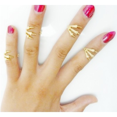 R-1106 New Arrival Korea Style Silver Gold Plated Metal Simple Claw Finger Ring