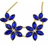 N-3569New Arrived Golden Metal Chain Crystal Big Flower Choker Necklace