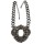 N-3567New Arrived Punk Gun Black Alloy Link Chain Rhinestone Black Crystal Big Flower Choker Necklace