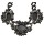 N-3565 New Arrived  Punk Gun Black Alloy Link Chain Rhinestone Black Crystal Big Flowers Pendant Necklace