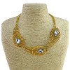 N-3570 New Arrived Vintage Gold Alloy Hollow Out Feather Shape Drop Crystal Earring Necklace
