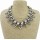 Europe Vintage Style Bronze Metal resin gem rhinestone crystal leaves Choker Necklaces N-3056