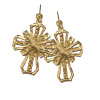 E-3014 Fashion Gold Plated New Irregular Red/Blue/Rose Rhinestone Ornaments Nice Crosses Dangle Earrings