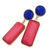 E-3018 Fashion Gold plated Plated Resin Gem Geometry Dangle Earrings