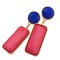 E-3018 Fashion Gold plated Plated Resin Gem Geometry Dangle Earrings