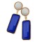 E-3018 Fashion Gold plated Plated Resin Gem Geometry Dangle Earrings