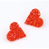 E-1221 Charming European Lovely Fluorescence Colorful Heart Ear Stud Earrings