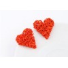 E-1221 Charming European Lovely Fluorescence Colorful Heart Ear Stud Earrings