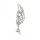 E-3020 European Fashion Silver Plated Metal Rhinestone Hollow Feather Wing Ear Clip