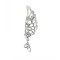 E-3020 European Fashion Silver Plated Metal Rhinestone Hollow Feather Wing Ear Clip