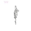 E-3020 European Fashion Silver Plated Metal Rhinestone Hollow Feather Wing Ear Clip