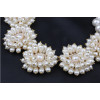 N-3586 European Style Gold Plated Alloy Pearl Chain Drop Clear Rhinestone Flower Necklace Wedding Jewelry