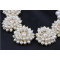 N-3586 European Style Gold Plated Alloy Pearl Chain Drop Clear Rhinestone Flower Necklace Wedding Jewelry