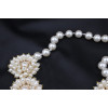 N-3586 European Style Gold Plated Alloy Pearl Chain Drop Clear Rhinestone Flower Necklace Wedding Jewelry