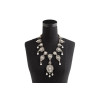 N-3585European Vintage Style Gold Alloy Full Clear Drop Square Flower Statement Necklace Wedding Jewelry