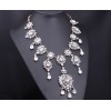 N-3585European Vintage Style Gold Alloy Full Clear Drop Square Flower Statement Necklace Wedding Jewelry