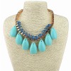 N-3589European Style Gold Plated Alloy Square Chain Clear Crystal Square Geometry Resin Gem Drop Tassels Necklace