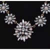 N-3592 European Style Vintage Gold Metal Resin Gem Crystal Flower Pendant Rope Chain Necklace