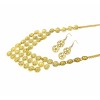 N-3593 Vintage golden metal small combination hollow out flowers with rhinestone pendant matching earrings choker necklace earrings set