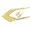 N-3593 Vintage golden metal small combination hollow out flowers with rhinestone pendant matching earrings choker necklace earrings set