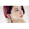 E-3026 Fashion  Black Metal Blue Red Rhinestone Angel Wing Stud Earrings