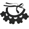 N-3596 Fashion retro style black silk chain vintage hollow out flower with royalblue rhinestone pendant cotton false collar necklace