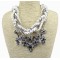 N-1644 European Vintage Style Multilayer Pearl Alloy Chains Rhinestone Flower Pendant  Necklace