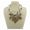 N-1644 European Vintage Style Multilayer Pearl Alloy Chains Rhinestone Flower Pendant  Necklace