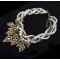 N-1644 European Vintage Style Multilayer Pearl Alloy Chains Rhinestone Flower Pendant  Necklace