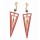 E-3031 Fashion Gold Plated Metal  Pink Green  Beads Rivet Geometry Trangle Stud Dangel Earrings