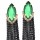 E-3030 Fashion Gold Plated Metal Green Crystal Black Chains Tassels Stud Dangel Earrings