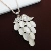 N-3601 Fashion Korea Style Gold Plated Alloy Rhinestone Opal Fruit Grape Pendant Necklace