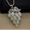 N-3601 Fashion Korea Style Gold Plated Alloy Rhinestone Opal Fruit Grape Pendant Necklace
