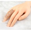 R-1110 New Arrival Fashion Charming Silver Gold Plated Alloy  Rhinestone Rose Flower Double Ring