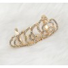 R-1110 New Arrival Fashion Charming Silver Gold Plated Alloy  Rhinestone Rose Flower Double Ring