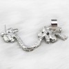 E-3039 Korea Style Silver/Gold Plated Metal Rhinestone Crystal Leaves Flower Ear Cuff Earrings