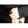 R-0244 New Arrival Vintage Style Silver Bronze Alloy Enamel Crown Bat Cross Jesus Coffin Box Ring