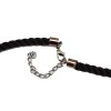 N-3608 Korea Style Black Ribbon Chain Gun Black Alloy Big Drop Crystal Pendant Necklace