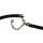 N-3608 Korea Style Black Ribbon Chain Gun Black Alloy Big Drop Crystal Pendant Necklace