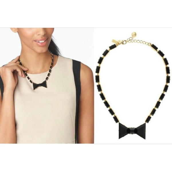 S-0092 New Arrival Charming Fashion Black Resin Square Bowknot Choker Necklace Bracelet Set
