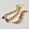 S-0092 New Arrival Charming Fashion Black Resin Square Bowknot Choker Necklace Bracelet Set