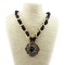 N-3615 Fashion Style Alloy Ribbon Chain Rhinestone Crystal Hollow Out Flower Pendant Necklace