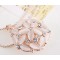 N-0167 Gold Plated Thin Snake Chain Rhinestone Opal Beads Hollow Out Box Necklace