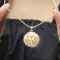 N-0167 Gold Plated Thin Snake Chain Rhinestone Opal Beads Hollow Out Box Necklace